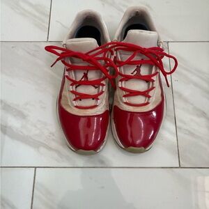 Air Jordan Men's Red and White Athletic Shoes